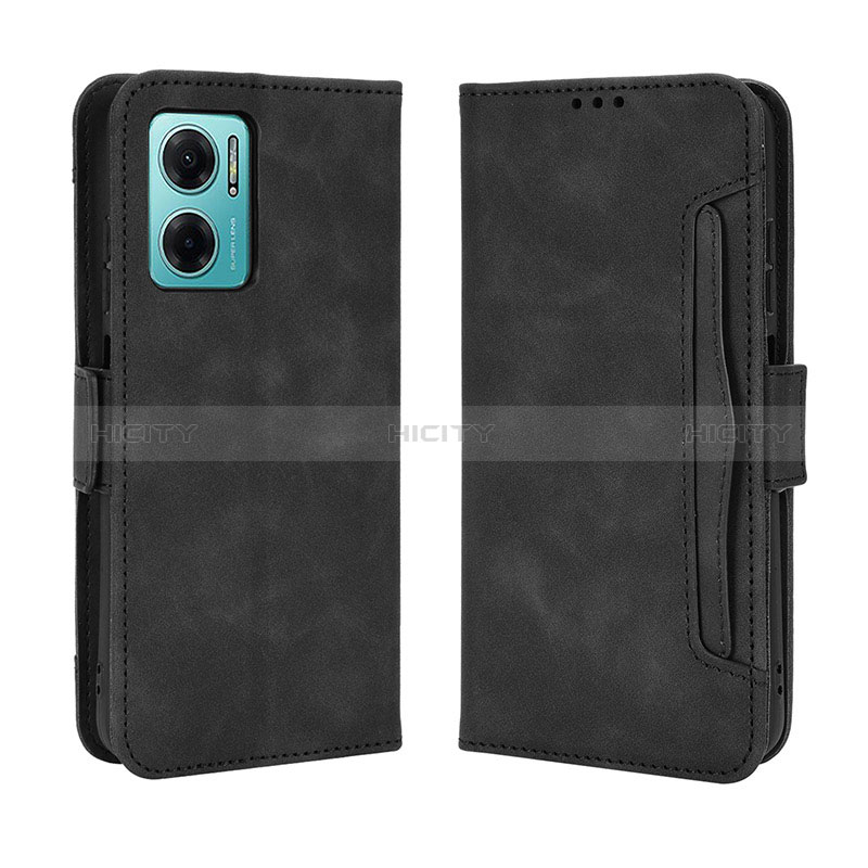 Coque Portefeuille Livre Cuir Etui Clapet BY3 pour Xiaomi Redmi 10 5G Noir Plus