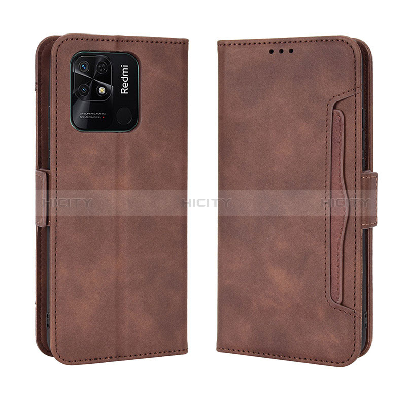 Coque Portefeuille Livre Cuir Etui Clapet BY3 pour Xiaomi Redmi 10 Power Marron Plus