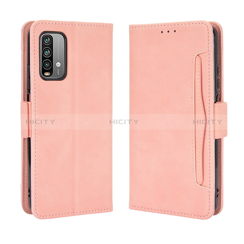 Coque Portefeuille Livre Cuir Etui Clapet BY3 pour Xiaomi Redmi 9 Power Rose Plus