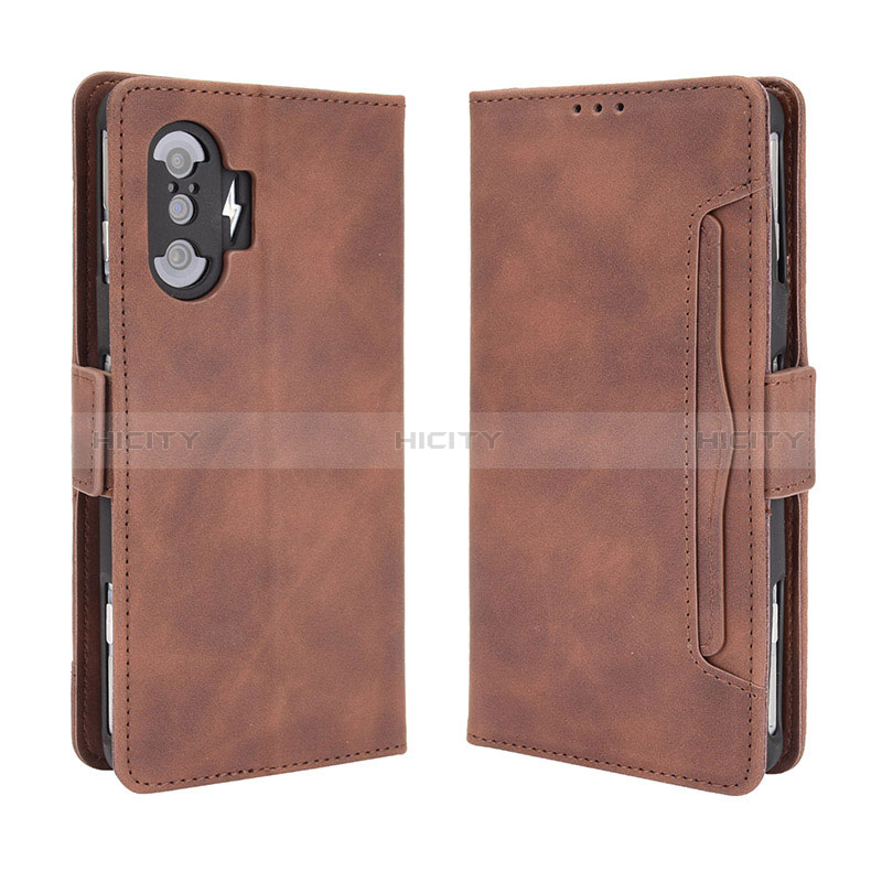 Coque Portefeuille Livre Cuir Etui Clapet BY3 pour Xiaomi Redmi K40 Gaming 5G Marron Plus