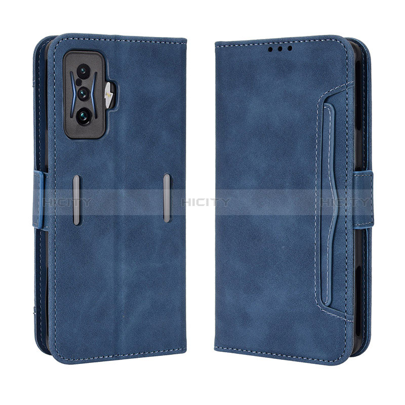 Coque Portefeuille Livre Cuir Etui Clapet BY3 pour Xiaomi Redmi K50 Gaming 5G Bleu Plus