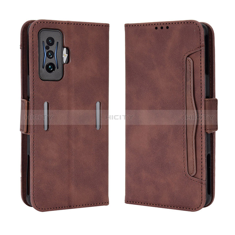 Coque Portefeuille Livre Cuir Etui Clapet BY3 pour Xiaomi Redmi K50 Gaming 5G Marron Plus