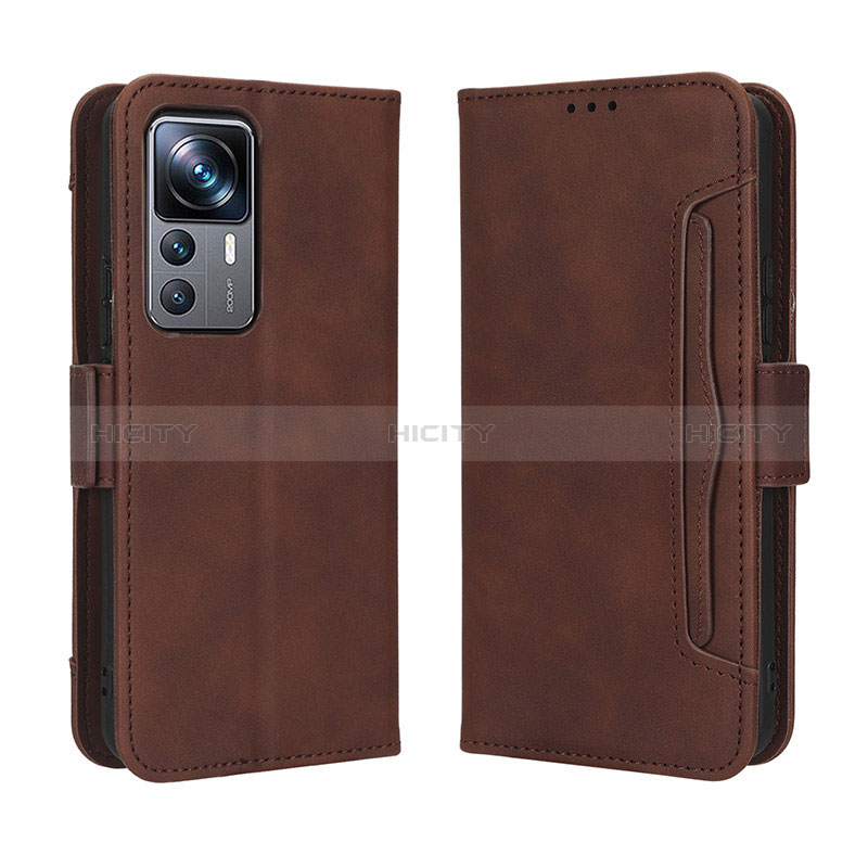 Coque Portefeuille Livre Cuir Etui Clapet BY3 pour Xiaomi Redmi K50 Ultra 5G Marron Plus