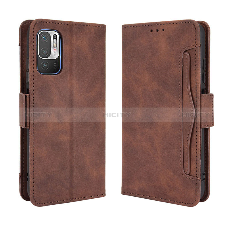 Coque Portefeuille Livre Cuir Etui Clapet BY3 pour Xiaomi Redmi Note 10 5G Marron Plus