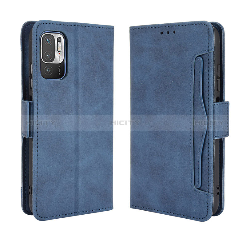 Coque Portefeuille Livre Cuir Etui Clapet BY3 pour Xiaomi Redmi Note 10T 5G Bleu Plus