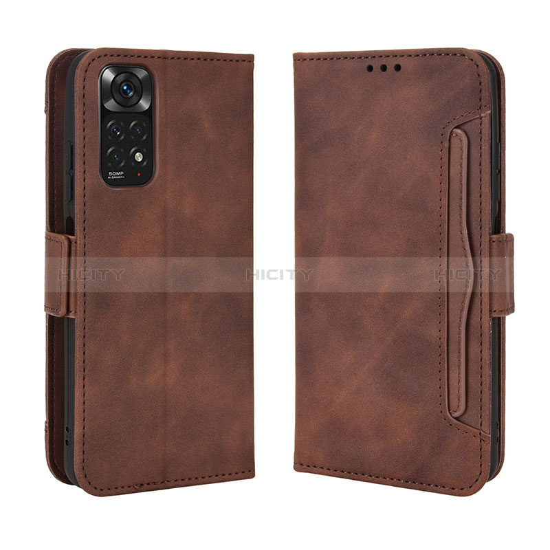 Coque Portefeuille Livre Cuir Etui Clapet BY3 pour Xiaomi Redmi Note 11 4G (2022) Marron Plus