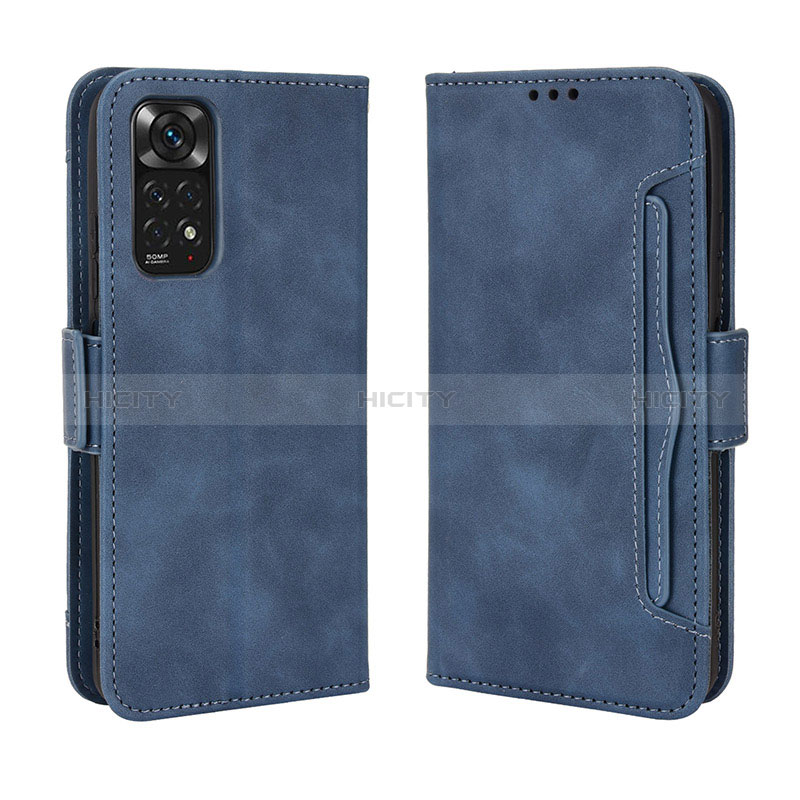 Coque Portefeuille Livre Cuir Etui Clapet BY3 pour Xiaomi Redmi Note 11S 4G Bleu Plus