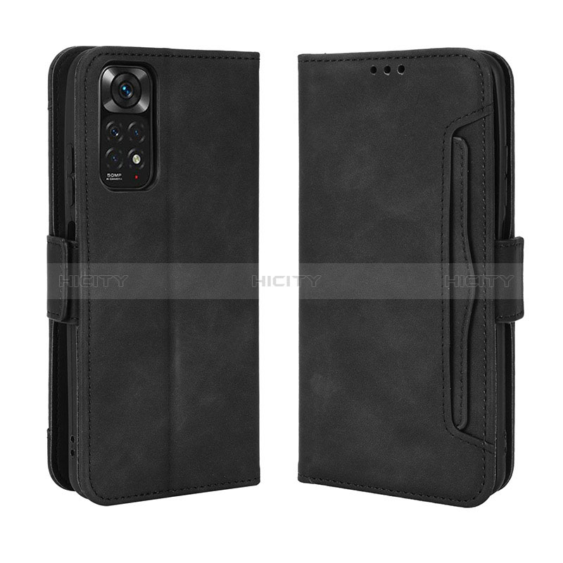 Coque Portefeuille Livre Cuir Etui Clapet BY3 pour Xiaomi Redmi Note 11S 4G Noir Plus