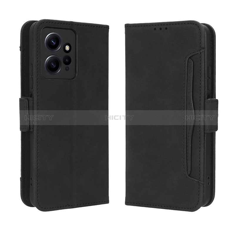 Coque Portefeuille Livre Cuir Etui Clapet BY3 pour Xiaomi Redmi Note 12 4G Noir Plus