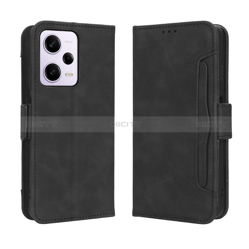 Coque Portefeuille Livre Cuir Etui Clapet BY3 pour Xiaomi Redmi Note 12 Explorer Noir Plus