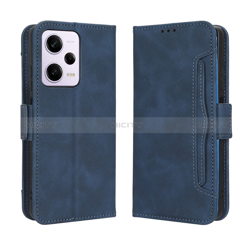 Coque Portefeuille Livre Cuir Etui Clapet BY3 pour Xiaomi Redmi Note 12 Pro 5G Bleu Plus