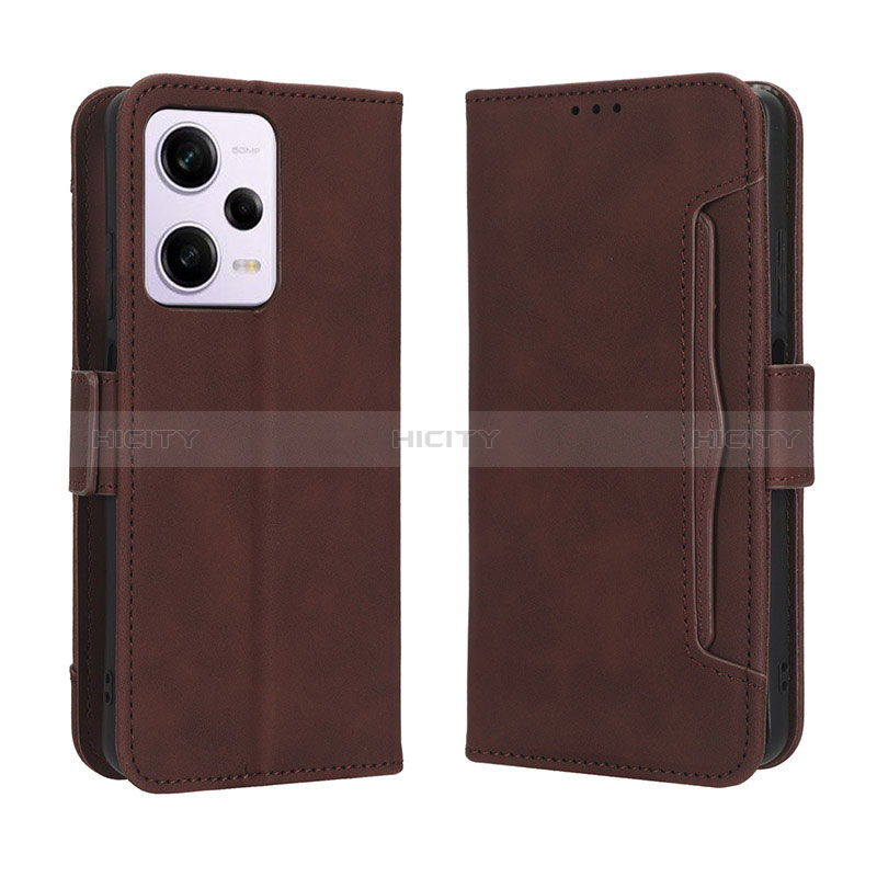 Coque Portefeuille Livre Cuir Etui Clapet BY3 pour Xiaomi Redmi Note 12 Pro 5G Marron Plus