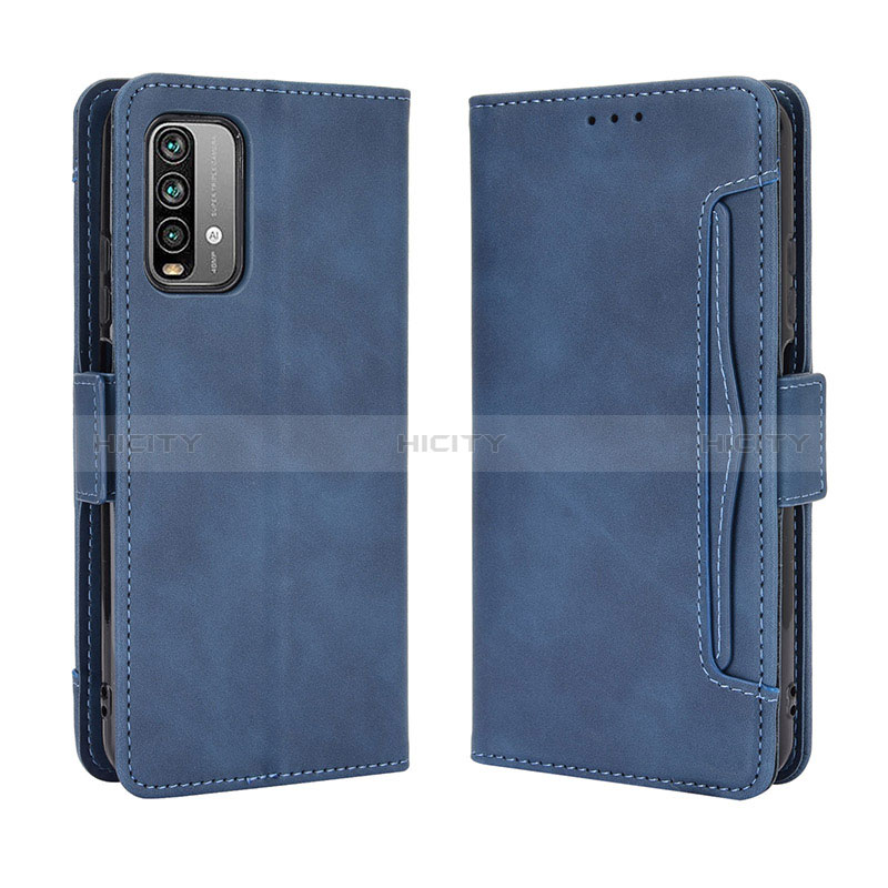 Coque Portefeuille Livre Cuir Etui Clapet BY3 pour Xiaomi Redmi Note 9 4G Bleu Plus