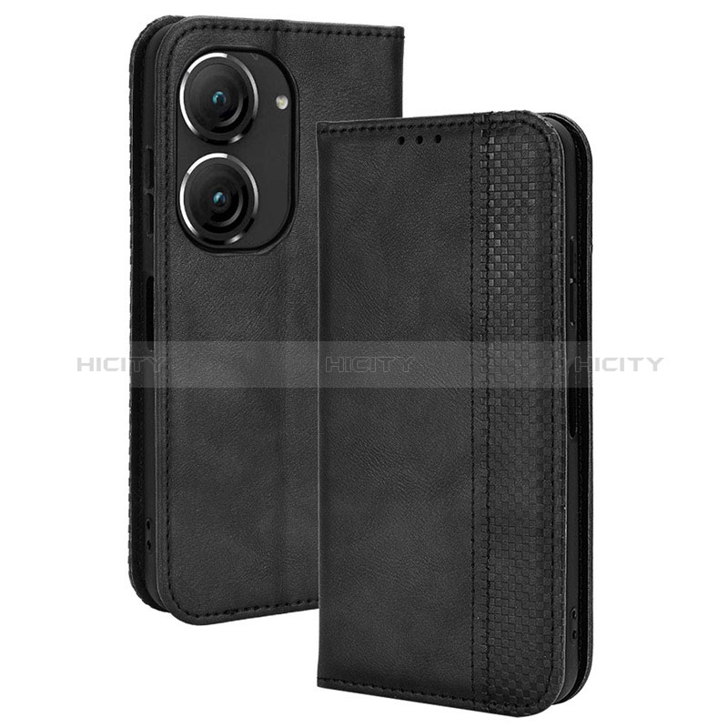 Coque Portefeuille Livre Cuir Etui Clapet BY4 pour Asus ZenFone 10 Noir Plus