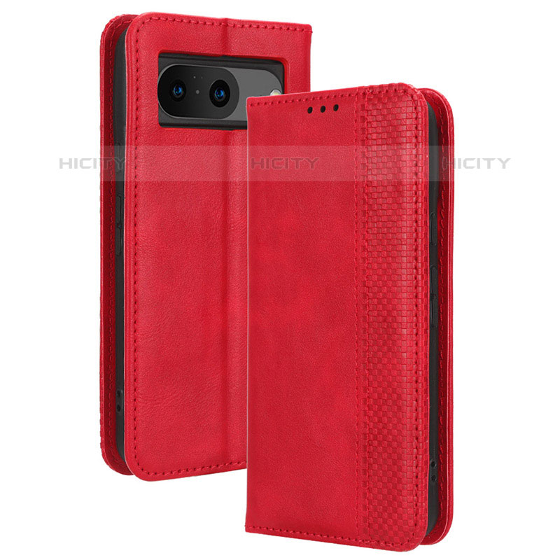 Coque Portefeuille Livre Cuir Etui Clapet BY4 pour Google Pixel 8 5G Rouge Plus