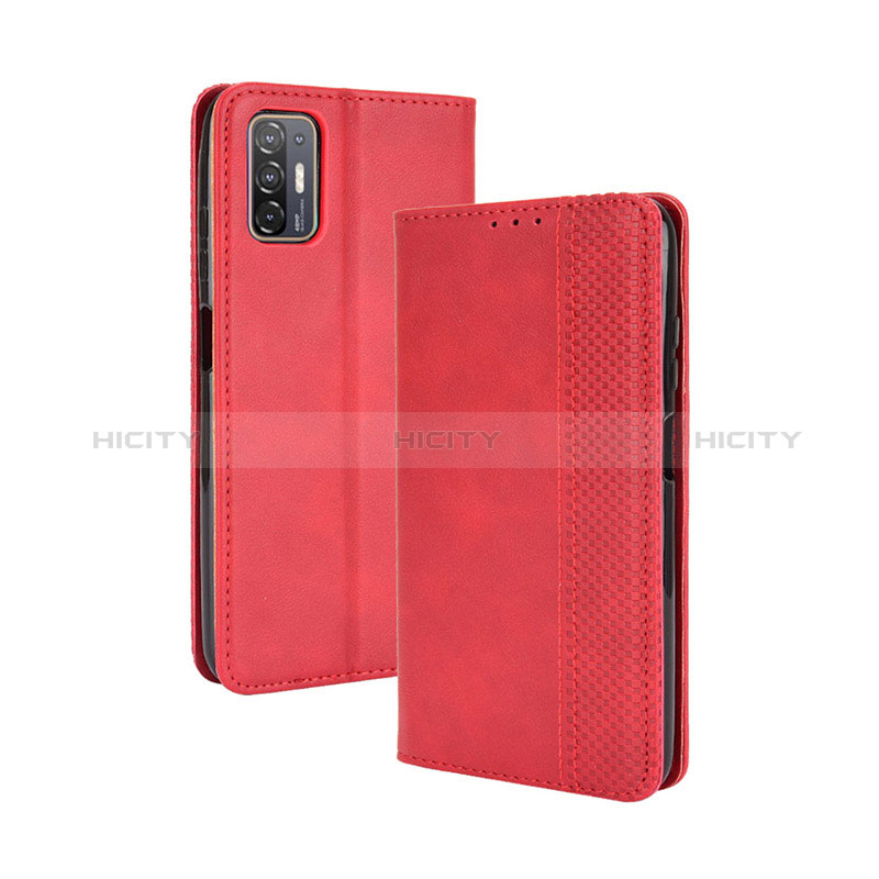 Coque Portefeuille Livre Cuir Etui Clapet BY4 pour HTC Desire 21 Pro 5G Rouge Plus