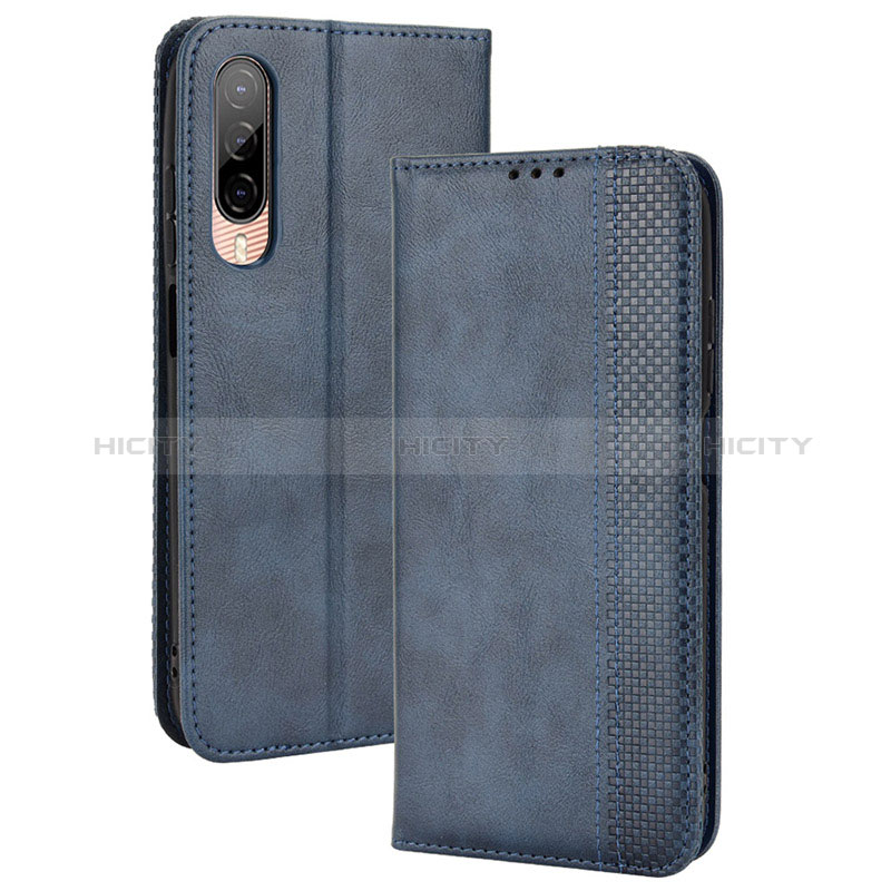 Coque Portefeuille Livre Cuir Etui Clapet BY4 pour HTC Desire 22 Pro 5G Bleu Plus