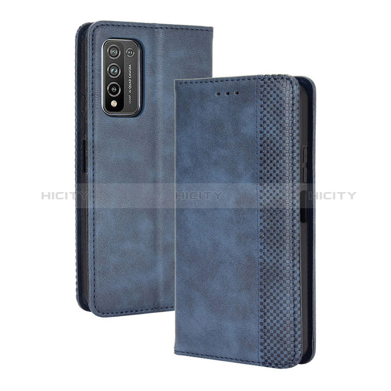 Coque Portefeuille Livre Cuir Etui Clapet BY4 pour Huawei Honor 10X Lite Bleu Plus