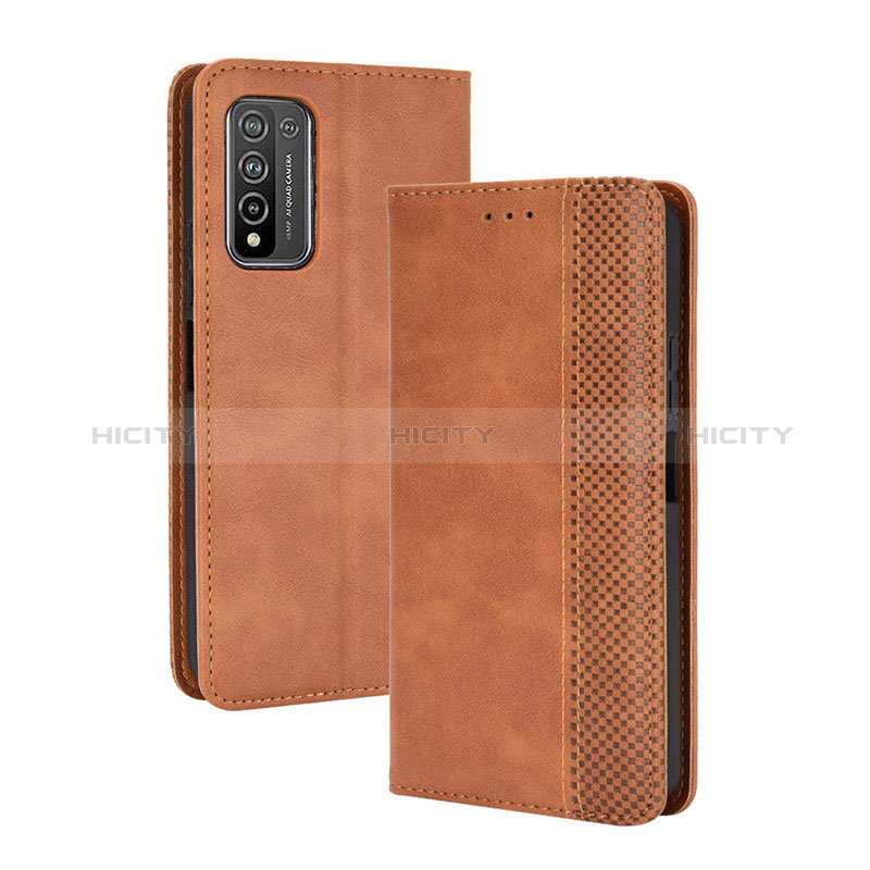 Coque Portefeuille Livre Cuir Etui Clapet BY4 pour Huawei Honor 10X Lite Marron Plus