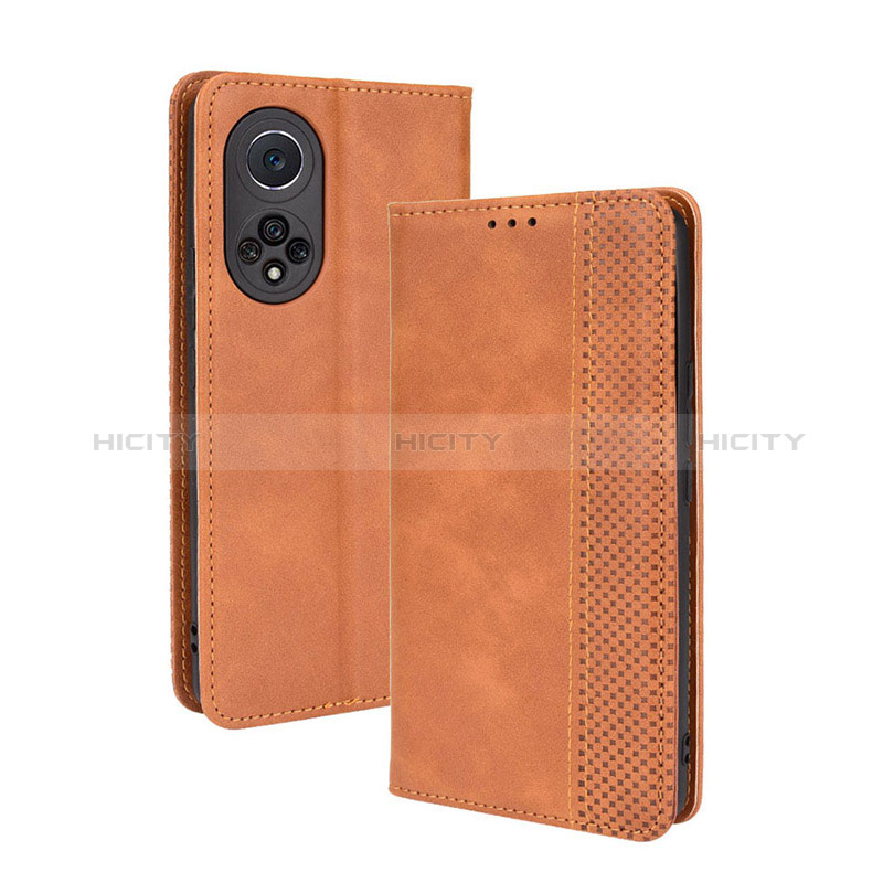 Coque Portefeuille Livre Cuir Etui Clapet BY4 pour Huawei Honor 50 Pro 5G Marron Plus