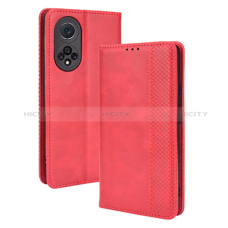 Coque Portefeuille Livre Cuir Etui Clapet BY4 pour Huawei Honor 50 Pro 5G Rouge Plus