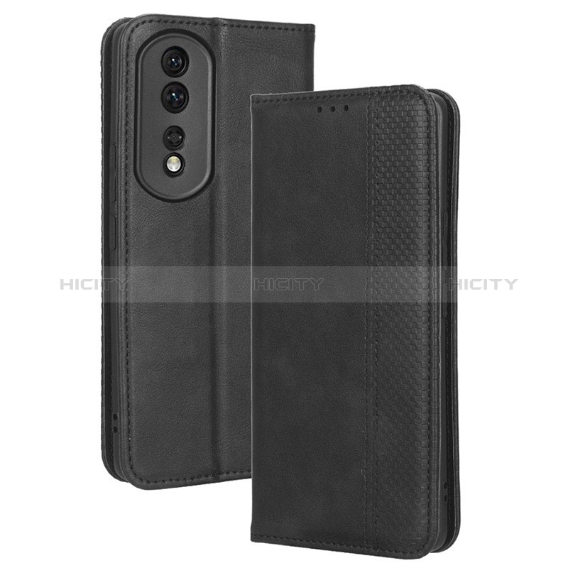 Coque Portefeuille Livre Cuir Etui Clapet BY4 pour Huawei Honor 80 Pro Flat 5G Noir Plus