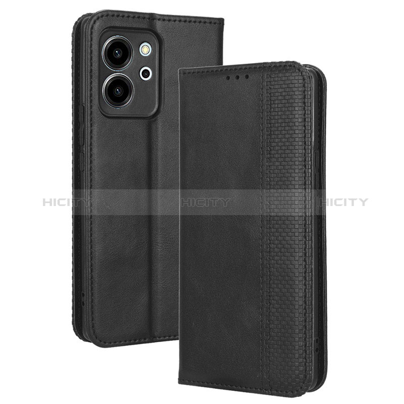 Coque Portefeuille Livre Cuir Etui Clapet BY4 pour Huawei Honor 80 SE 5G Noir Plus