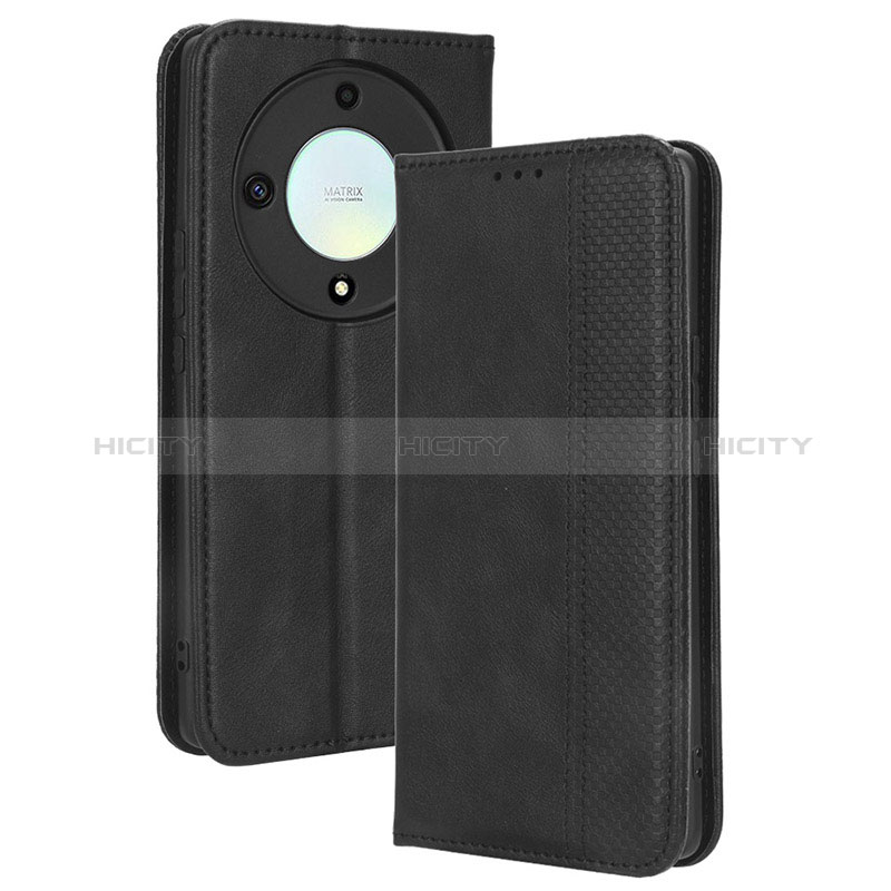 Coque Portefeuille Livre Cuir Etui Clapet BY4 pour Huawei Honor Magic5 Lite 5G Noir Plus