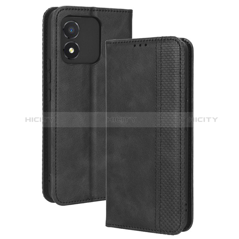 Coque Portefeuille Livre Cuir Etui Clapet BY4 pour Huawei Honor X5 Noir Plus