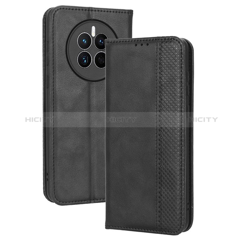 Coque Portefeuille Livre Cuir Etui Clapet BY4 pour Huawei Mate 50E Noir Plus