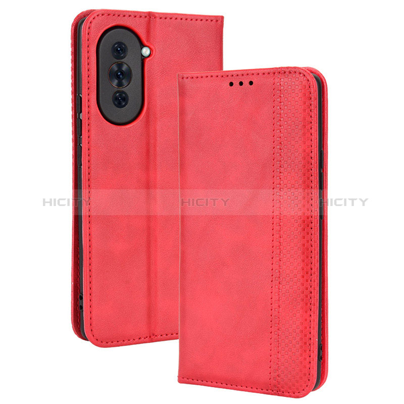 Coque Portefeuille Livre Cuir Etui Clapet BY4 pour Huawei Nova 10 Pro Rouge Plus