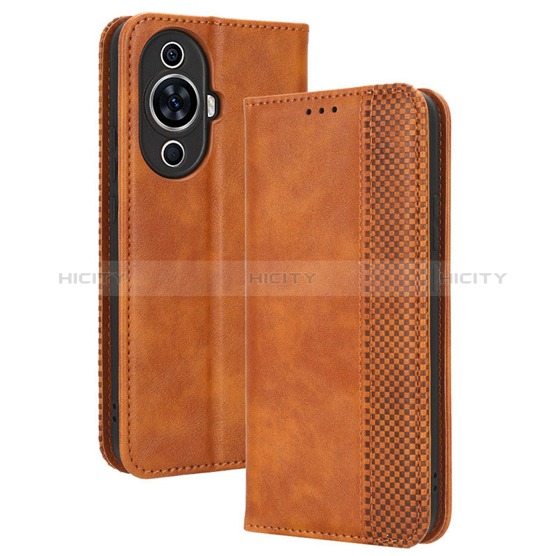 Coque Portefeuille Livre Cuir Etui Clapet BY4 pour Huawei Nova 11 Pro Marron Plus