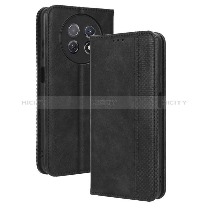 Coque Portefeuille Livre Cuir Etui Clapet BY4 pour Huawei Nova Y91 Noir Plus