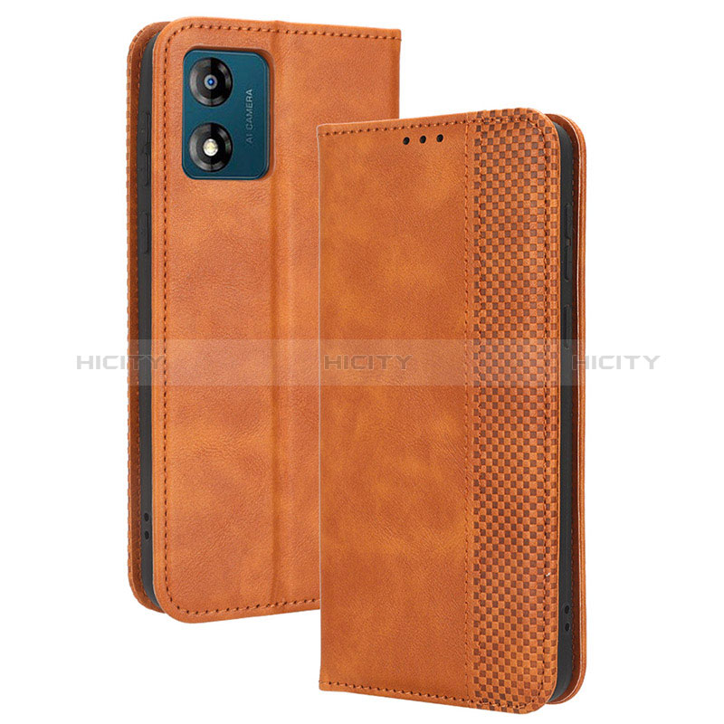 Coque Portefeuille Livre Cuir Etui Clapet BY4 pour Motorola Moto E13 Marron Plus