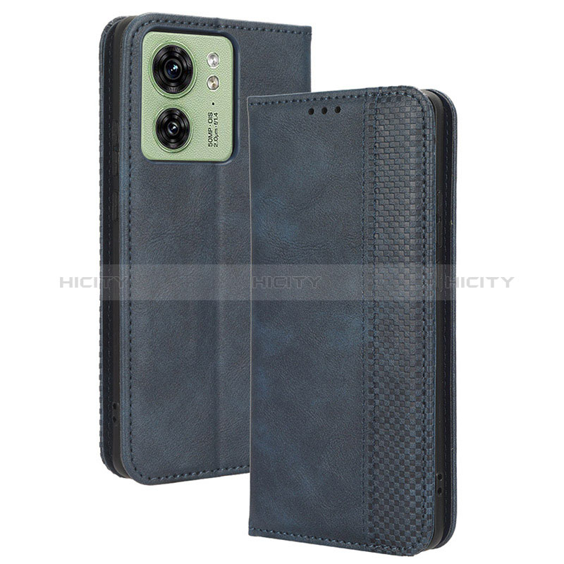 Coque Portefeuille Livre Cuir Etui Clapet BY4 pour Motorola Moto Edge (2023) 5G Bleu Plus