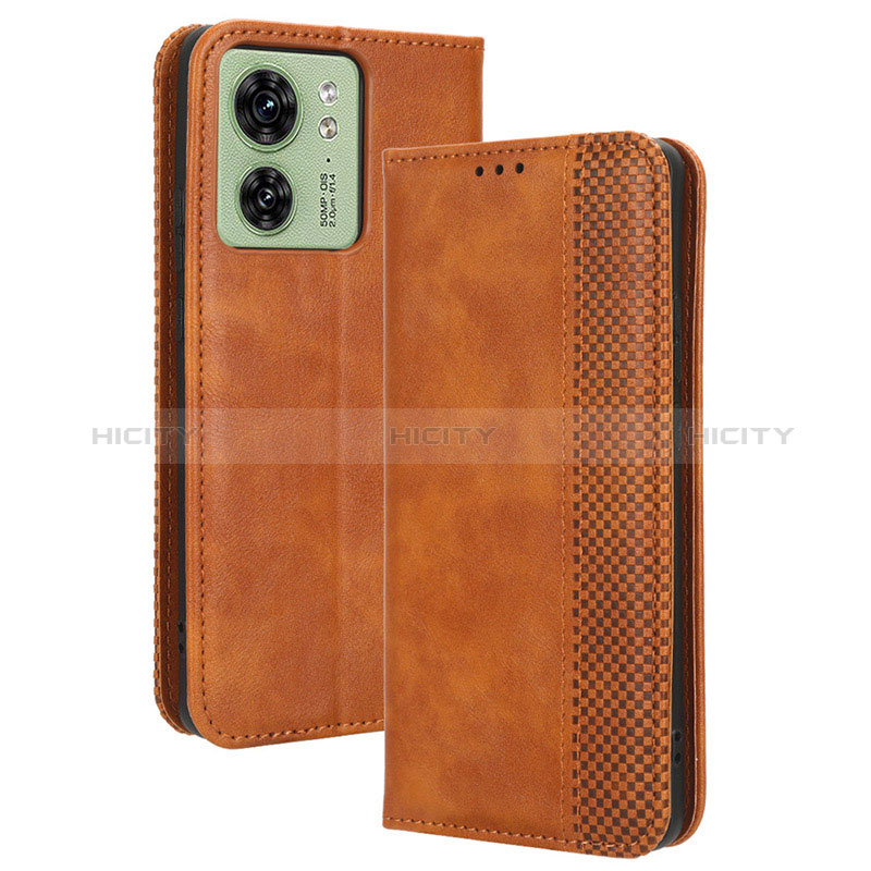 Coque Portefeuille Livre Cuir Etui Clapet BY4 pour Motorola Moto Edge (2023) 5G Marron Plus