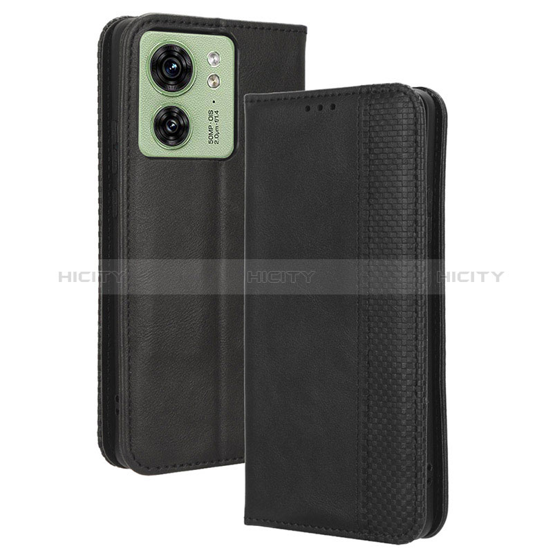 Coque Portefeuille Livre Cuir Etui Clapet BY4 pour Motorola Moto Edge (2023) 5G Noir Plus