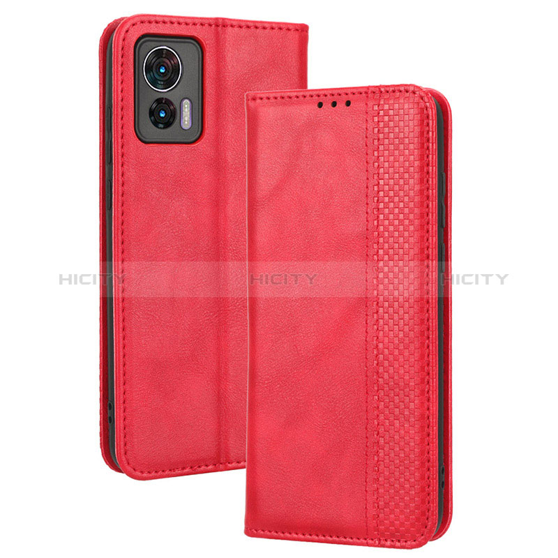 Coque Portefeuille Livre Cuir Etui Clapet BY4 pour Motorola Moto Edge 30 Lite 5G Rouge Plus