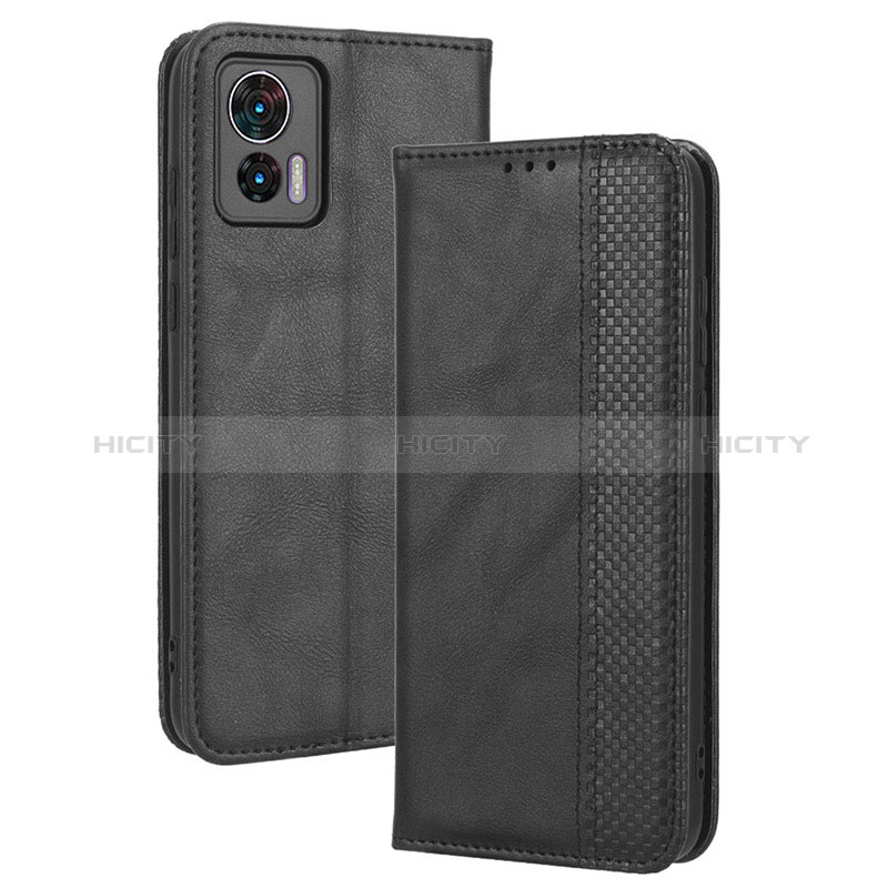 Coque Portefeuille Livre Cuir Etui Clapet BY4 pour Motorola Moto Edge 30 Neo 5G Noir Plus