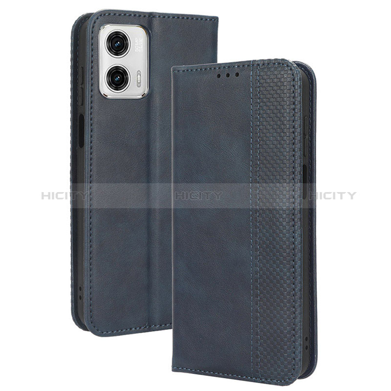 Coque Portefeuille Livre Cuir Etui Clapet BY4 pour Motorola Moto G 5G (2023) Bleu Plus