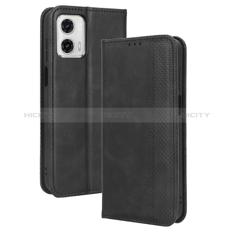 Coque Portefeuille Livre Cuir Etui Clapet BY4 pour Motorola Moto G 5G (2023) Noir Plus