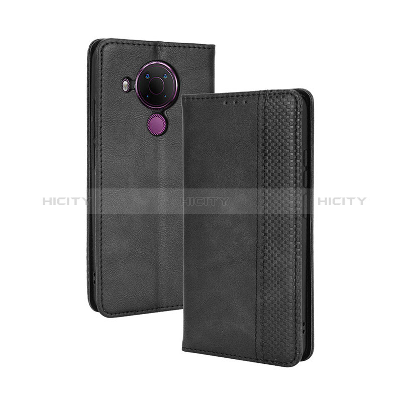 Coque Portefeuille Livre Cuir Etui Clapet BY4 pour Nokia 5.4 Noir Plus