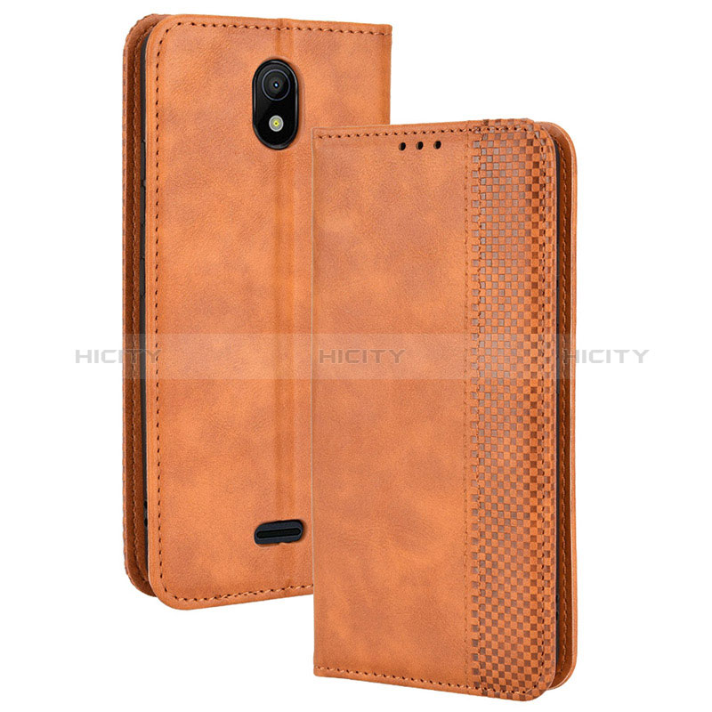 Coque Portefeuille Livre Cuir Etui Clapet BY4 pour Nokia C100 Marron Plus