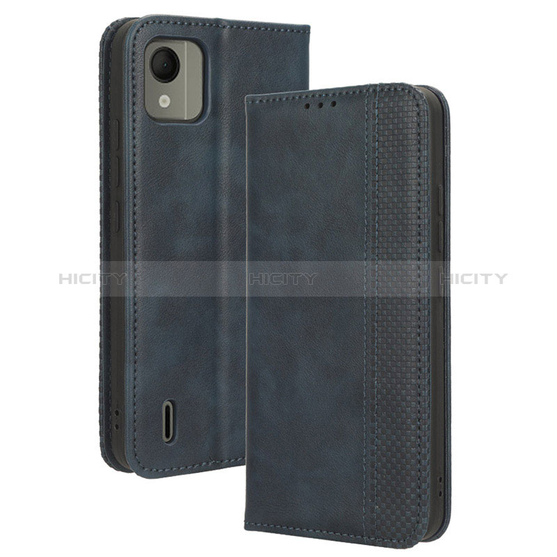 Coque Portefeuille Livre Cuir Etui Clapet BY4 pour Nokia C110 Bleu Plus