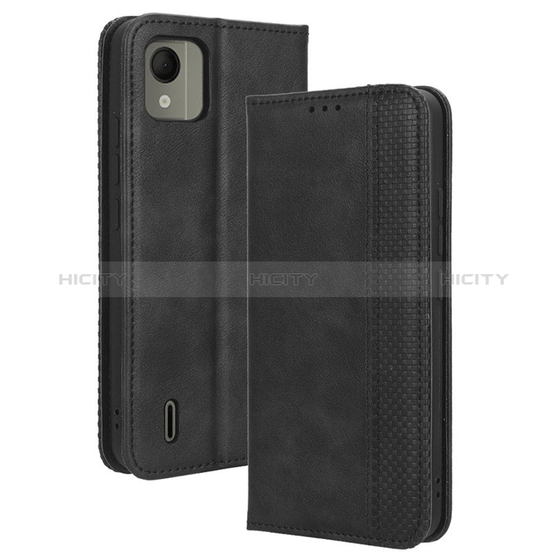 Coque Portefeuille Livre Cuir Etui Clapet BY4 pour Nokia C110 Noir Plus