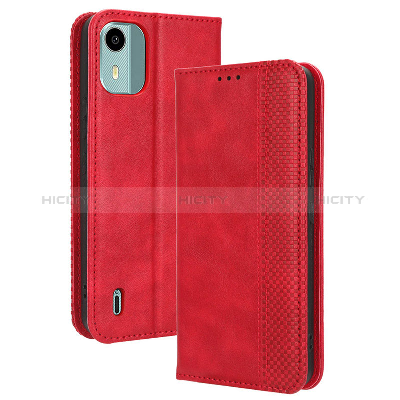 Coque Portefeuille Livre Cuir Etui Clapet BY4 pour Nokia C12 Pro Rouge Plus