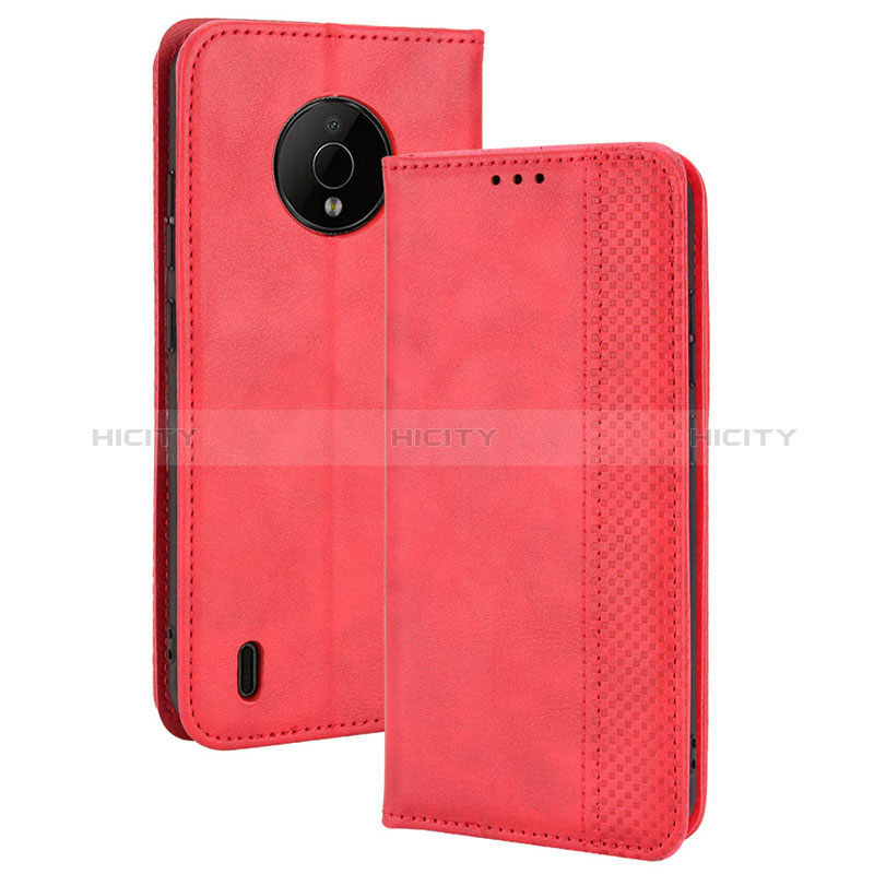 Coque Portefeuille Livre Cuir Etui Clapet BY4 pour Nokia C200 Rouge Plus