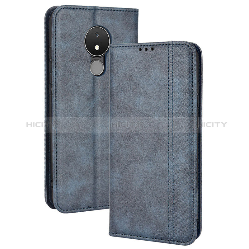 Coque Portefeuille Livre Cuir Etui Clapet BY4 pour Nokia C21 Bleu Plus