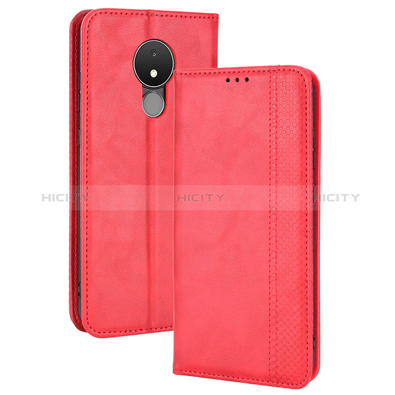 Coque Portefeuille Livre Cuir Etui Clapet BY4 pour Nokia C21 Rouge Plus