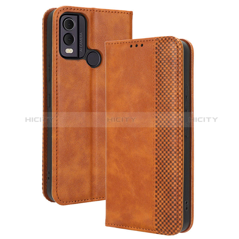 Coque Portefeuille Livre Cuir Etui Clapet BY4 pour Nokia C22 Marron Plus